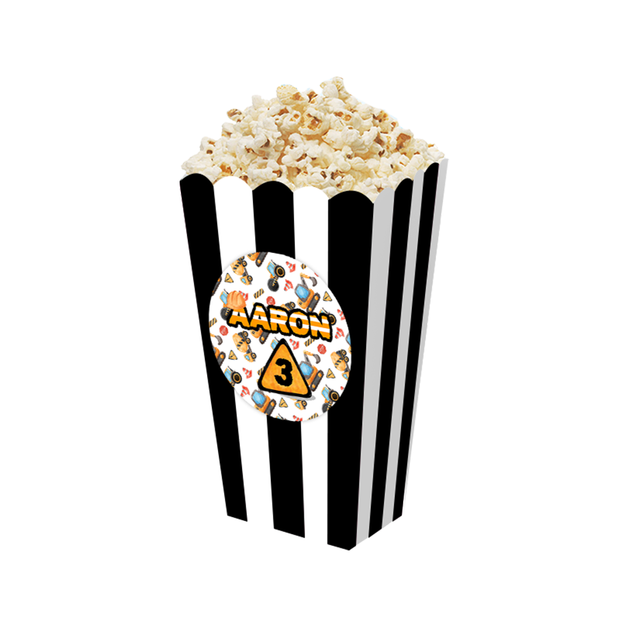 Gepersonaliseerde Graaf- en Bouwvoertuigen 3D popcorn bakjes