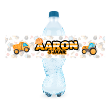 Afbeelding in Gallery-weergave laden, Gepersonaliseerde Graaf- en Bouwvoertuigen waterfles labels en stickers

