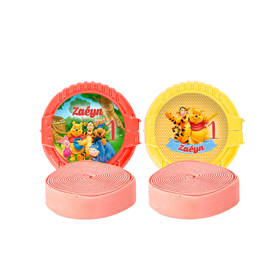 Gepersonaliseerde Winnie de Pooh ronde kauwgom rollen