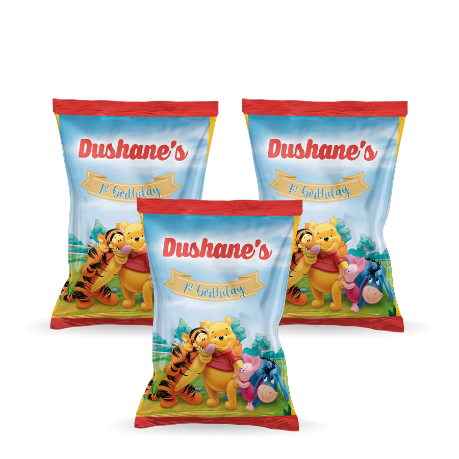 Gepersonaliseerde Winnie de Pooh popcorn uitdeelzakjes