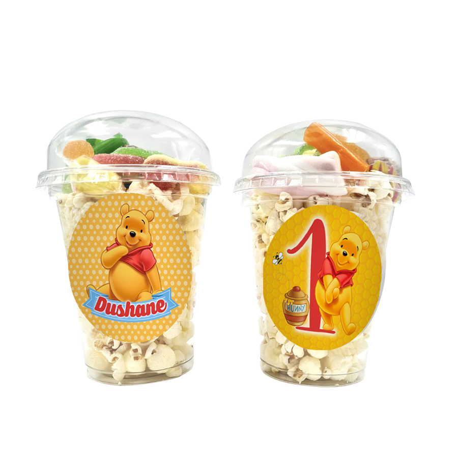 Gepersonaliseerde Winnie de Pooh snoep en popcorn bekers