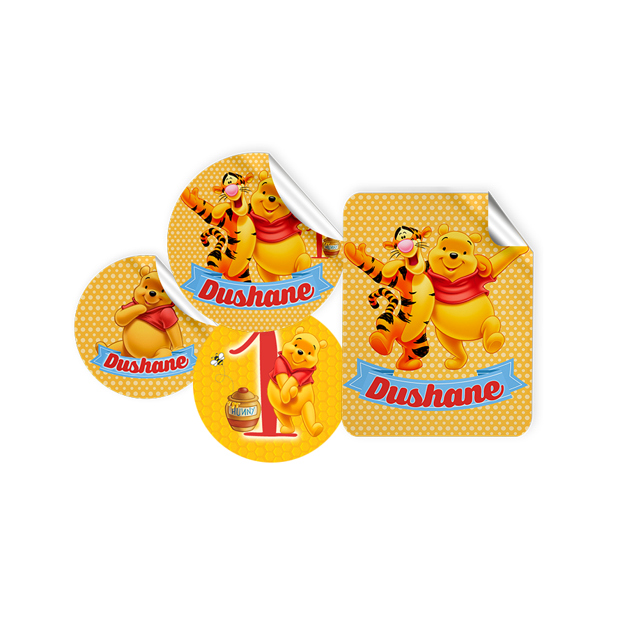 Gepersonaliseerde Winnie de Pooh Stickers