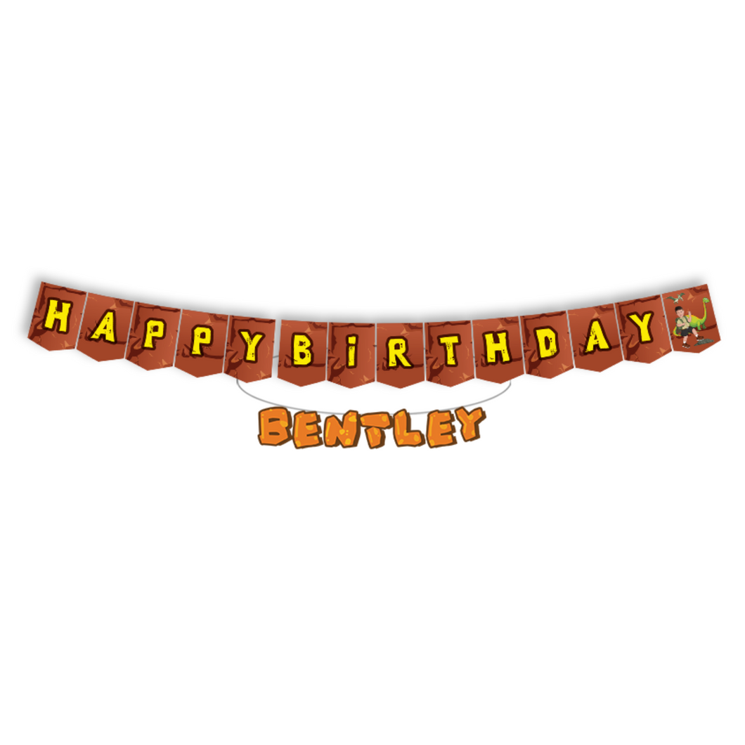 Gepersonaliseerde Dino Feest slinger set