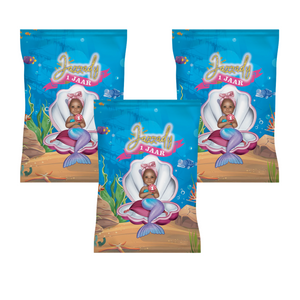 Gepersonaliseerde Zeemeermin Mermaid popcorn uitdeelzakjes