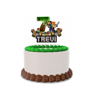 Gepersonaliseerde Minecraft taart topper