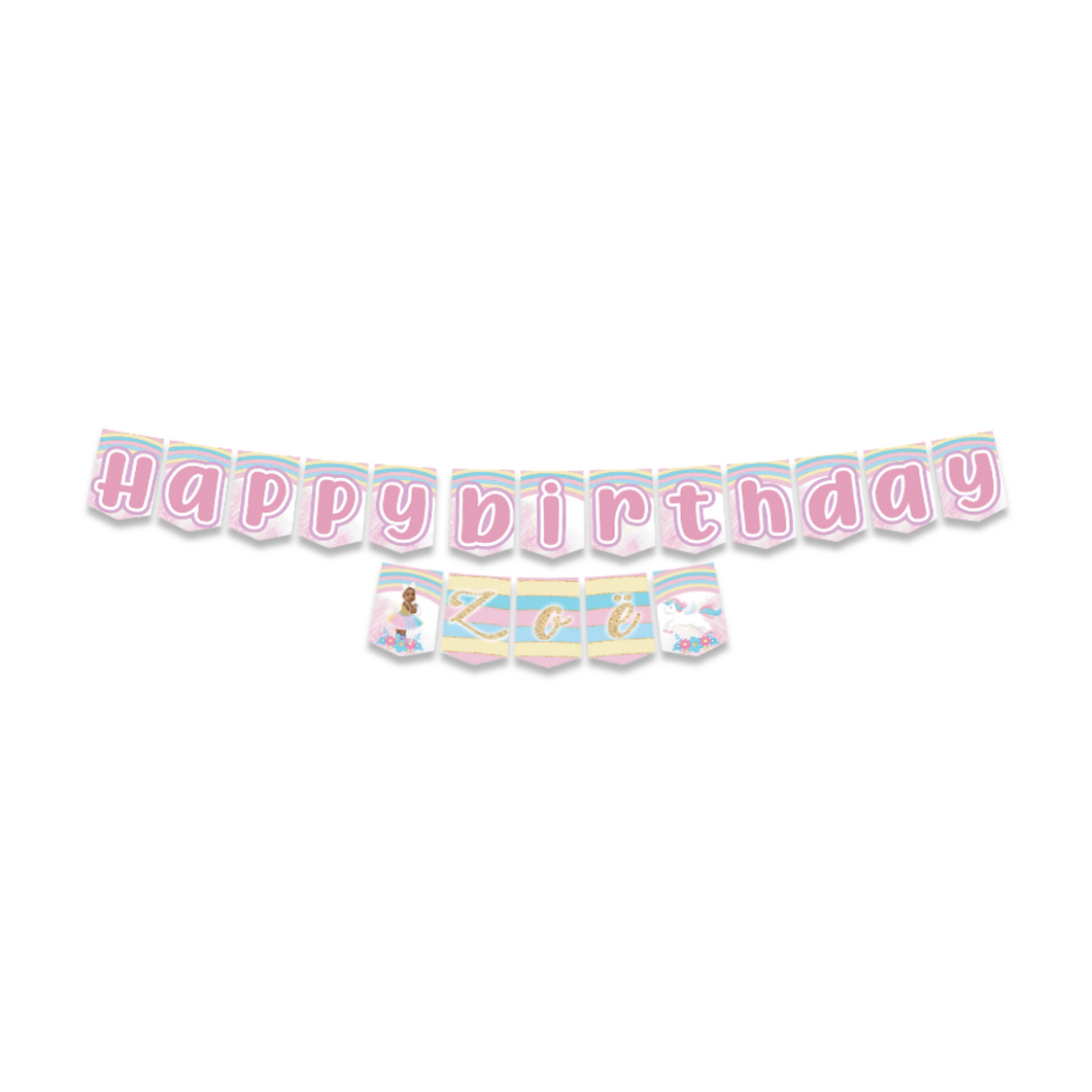 Gepersonaliseerde Unicorn Feest slinger set