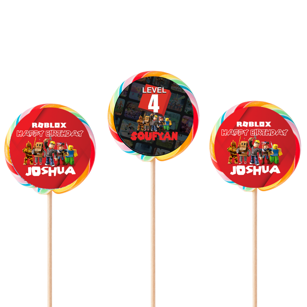 Gepersonaliseerde Roblox ronde regenboog lollies