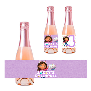 Gepersonaliseerde Gabby's Poppenhuis Kinder champagne / Bubbelsap labels