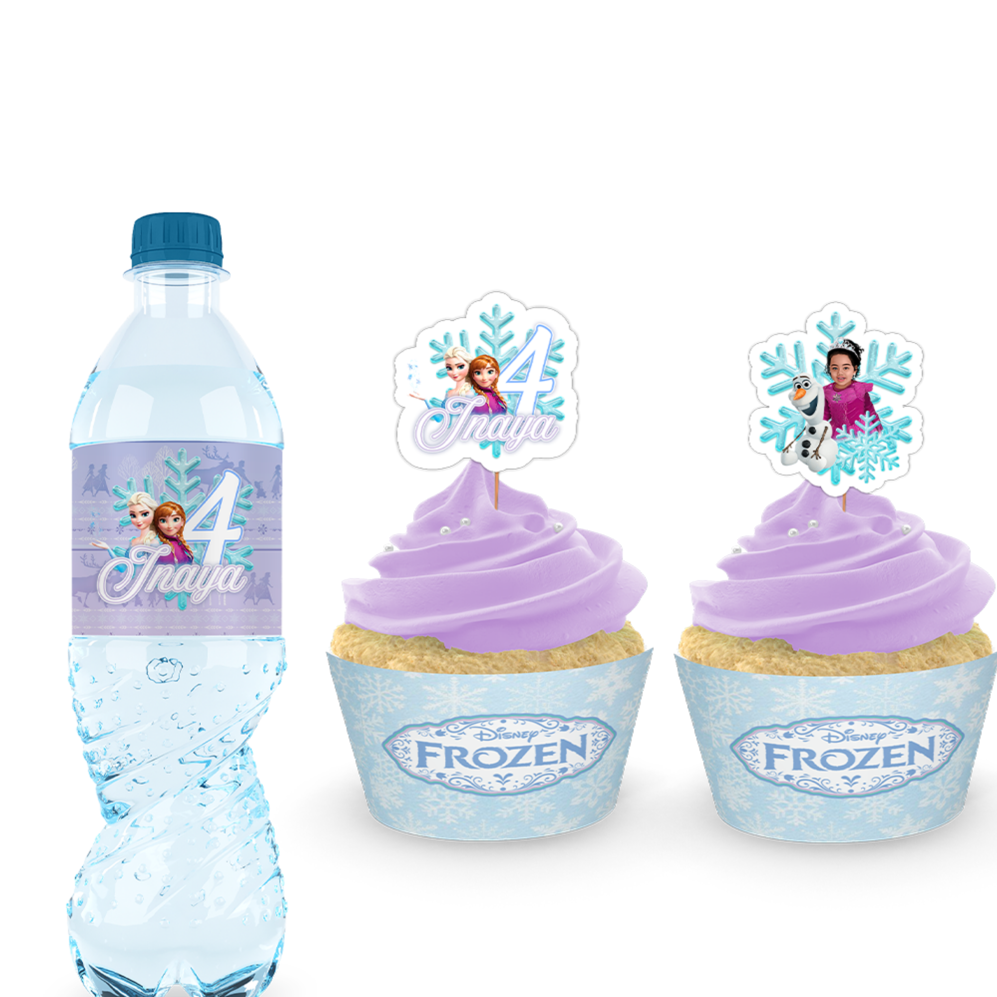 Frozen waterfles labels en cupcake toppers