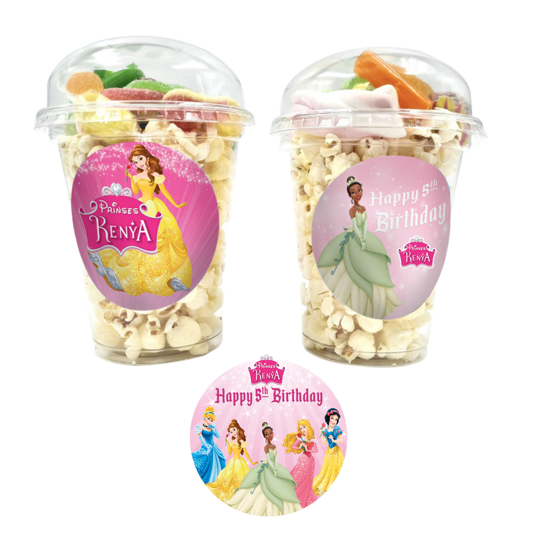 Gepersonaliseerde Prinsessen Variatie snoep en popcorn bekers