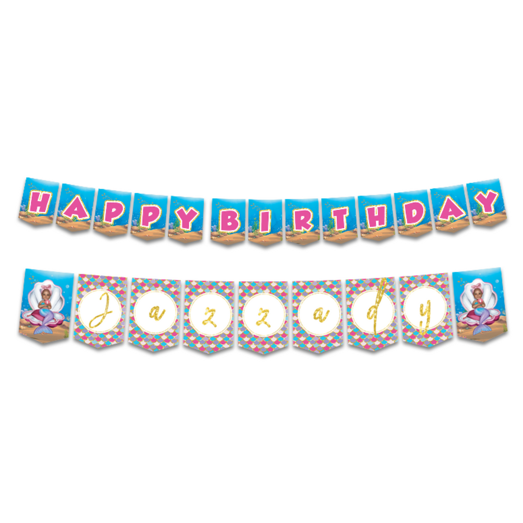 Gepersonaliseerde Zeemeermin Mermaid Feest slinger set