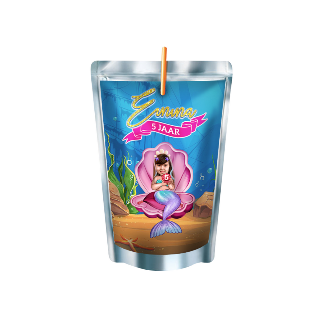 Gepersonaliseerde Zeemeermin Mermaid Capri-Sun labels en stickers