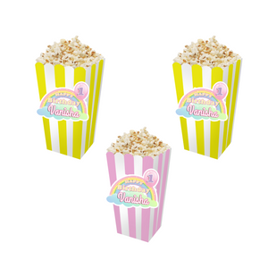 Gepersonaliseerde Regenboog Pastel 3D popcorn bakjes