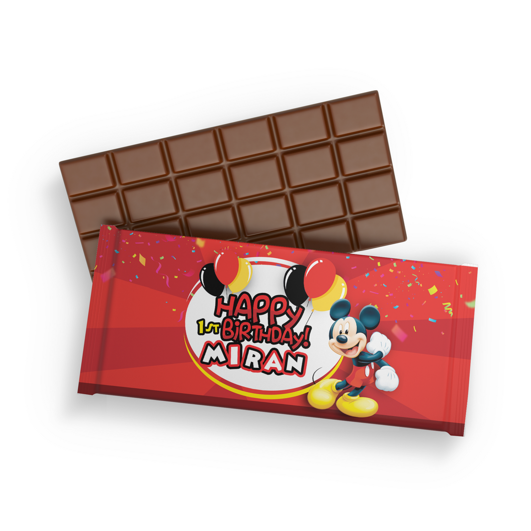 Gepersonaliseerde Mickey Mouse chocoladereep