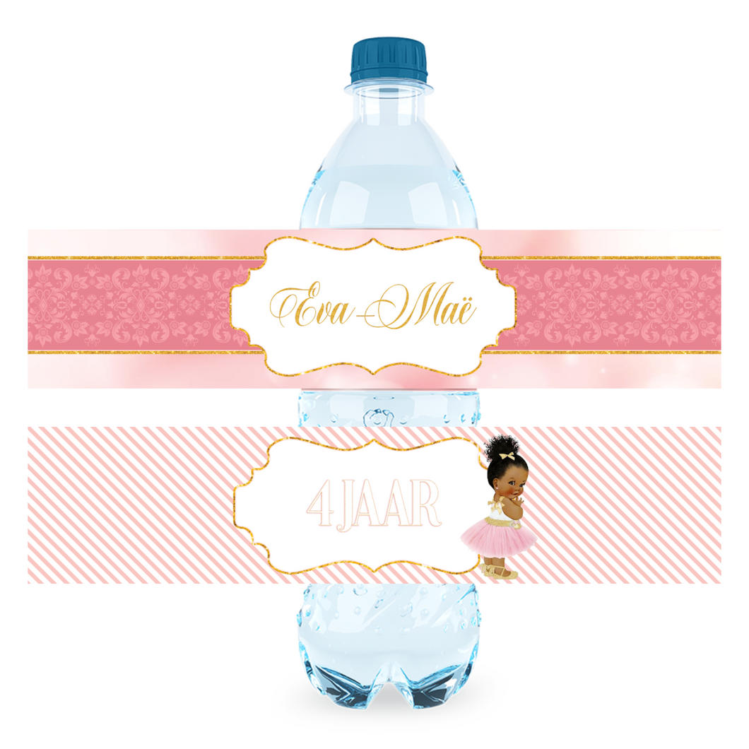 Gepersonaliseerde Prinses waterfles labels en stickers