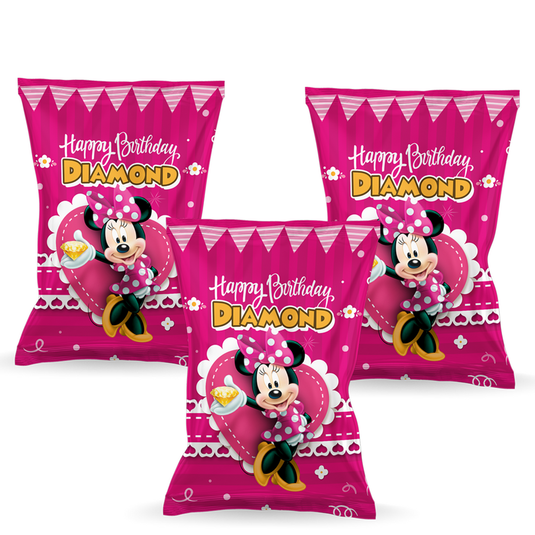 Gepersonaliseerde Minnie Mouse chips zakjes