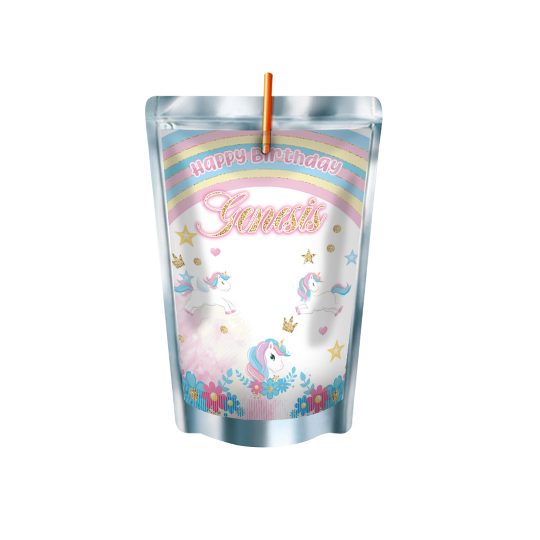 Gepersonaliseerde Unicorn Pastel Capri-Sun labels en stickers