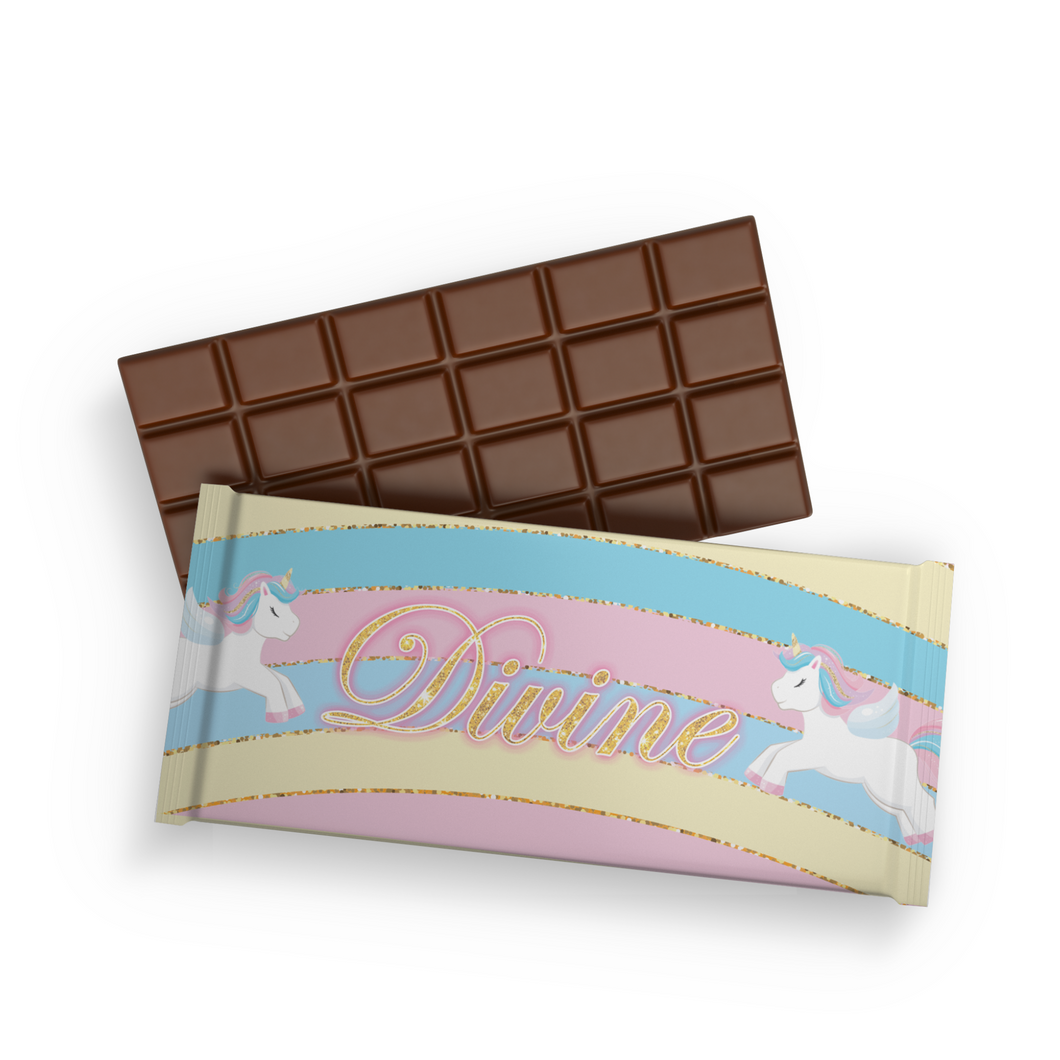 Gepersonaliseerde Unicorn Pastel chocoladereep