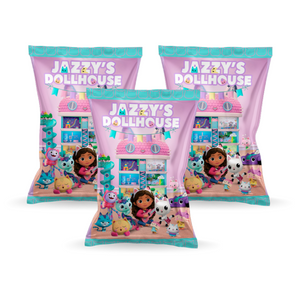 Gepersonaliseerde Gabby's Poppenhuis popcorn uitdeelzakjes