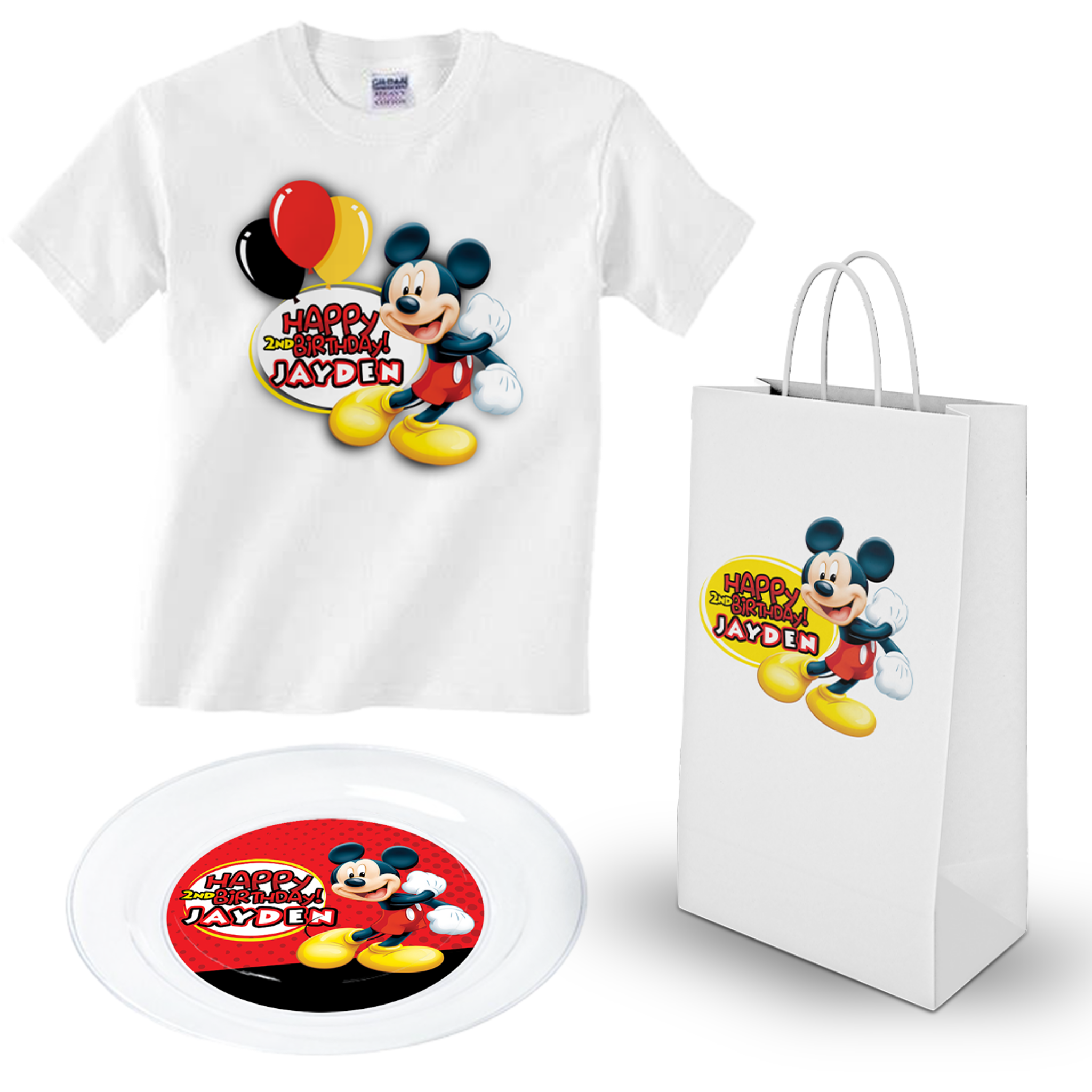 Mickey Mouse t-shirt, borden en tasje